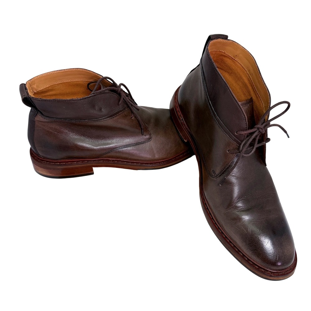 Cole Haan Chukka Boots Men 12W Brown Leather Lace Up Dress Casual C23479 Boots